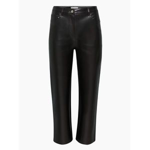 Aritzia Cropped Melina Pants - Black Leather